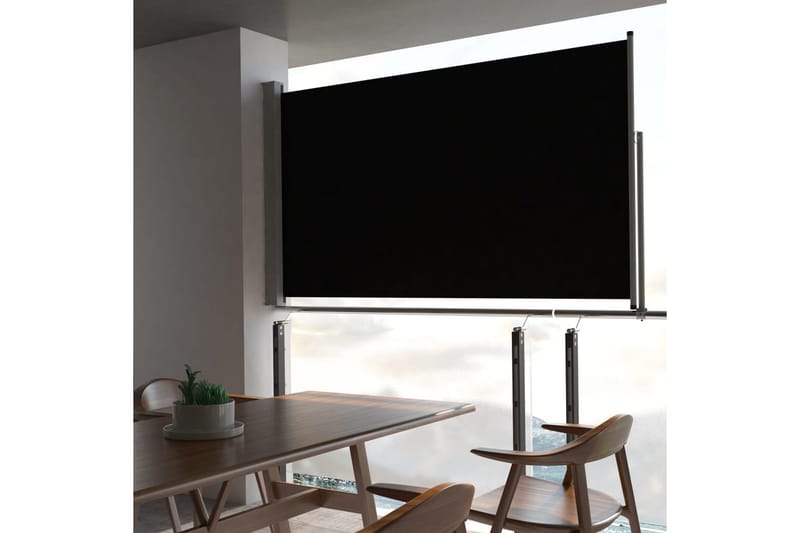 Uttrekkbar sidemarkise 140 x 300 cm svart - Hagemøbler - Solbeskyttelse - Markiser - Balkongmarkise
