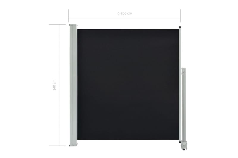 Uttrekkbar sidemarkise 140 x 300 cm svart - Hagemøbler - Solbeskyttelse - Markiser - Balkongmarkise