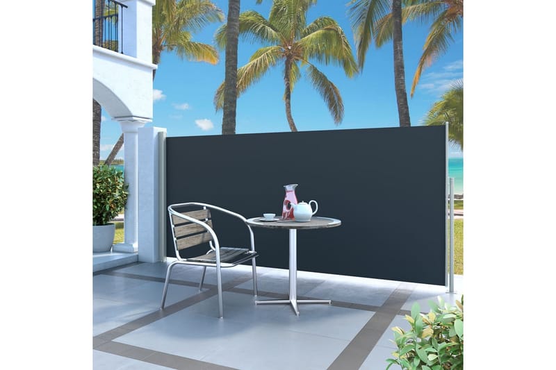 Uttrekkbar sidemarkise 140 x 300 cm svart - Hagemøbler - Solbeskyttelse - Markiser - Balkongmarkise