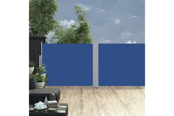 Uttrekkbar sidemarkise 140x1000 cm blå - Hagemøbler - Solbeskyttelse - Markiser - Balkongmarkise