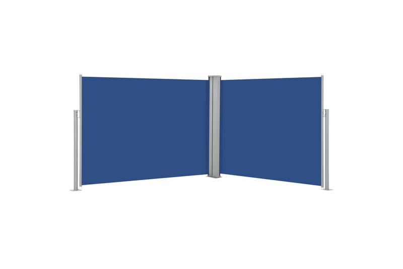 Uttrekkbar sidemarkise 140x1000 cm blå - Hagemøbler - Solbeskyttelse - Markiser - Balkongmarkise