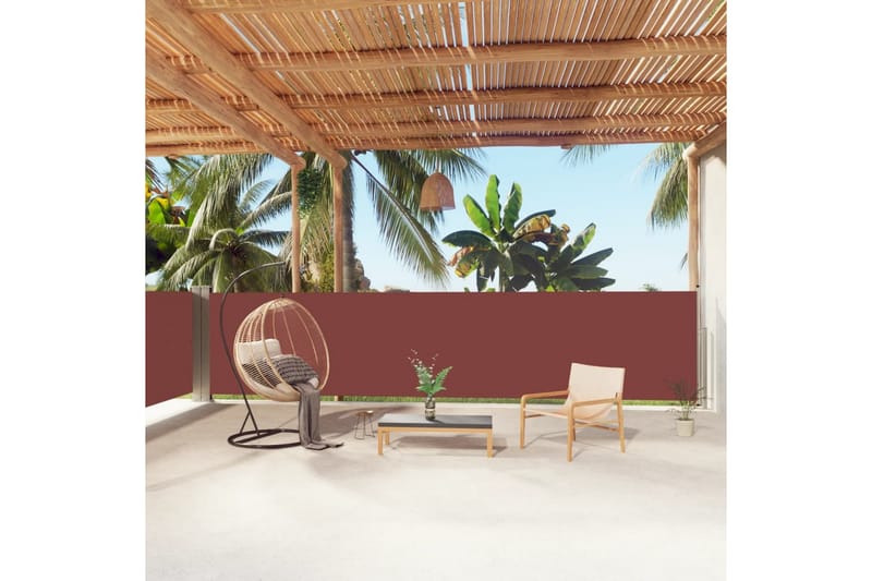 Uttrekkbar sidemarkise 140x1000 cm brun - Brun - Hagemøbler - Solbeskyttelse - Markiser - Balkongmarkise