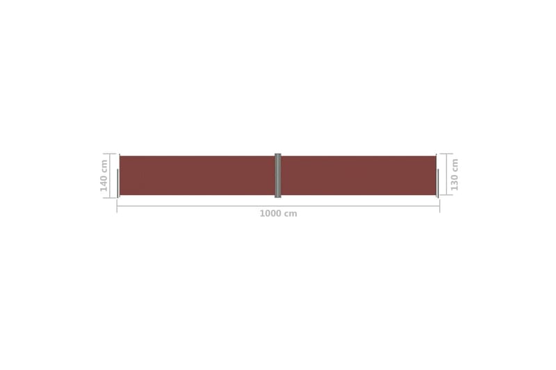 Uttrekkbar sidemarkise 140x1000 cm brun - Brun - Hagemøbler - Solbeskyttelse - Markiser - Balkongmarkise
