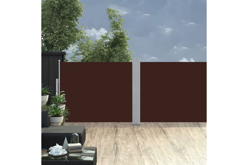 Uttrekkbar sidemarkise 140x1000 cm brun - Hagemøbler - Solbeskyttelse - Markiser - Balkongmarkise