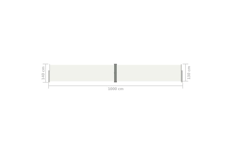 Uttrekkbar sidemarkise 140x1000 cm kremhvit - Krem - Balkongmarkise - Markiser - Sidemarkise - Balkongbeskyttelse