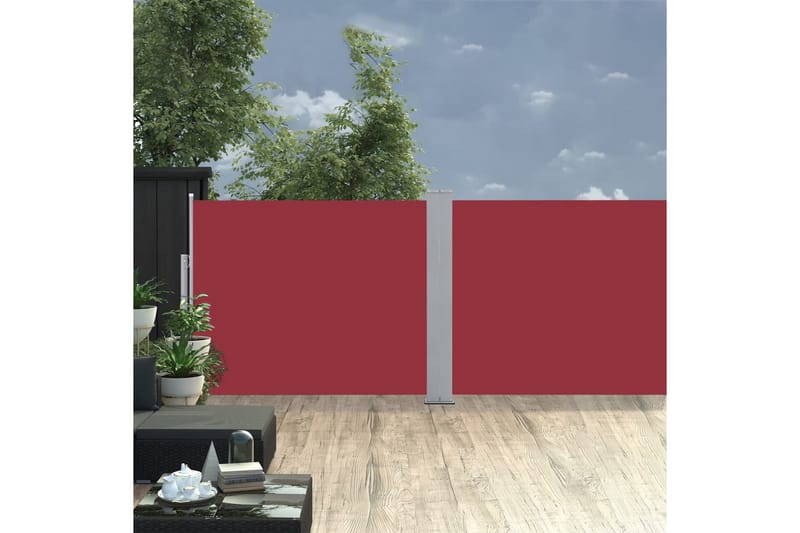 Uttrekkbar sidemarkise 140x1000 cm rød - Hagemøbler - Solbeskyttelse - Markiser - Balkongmarkise