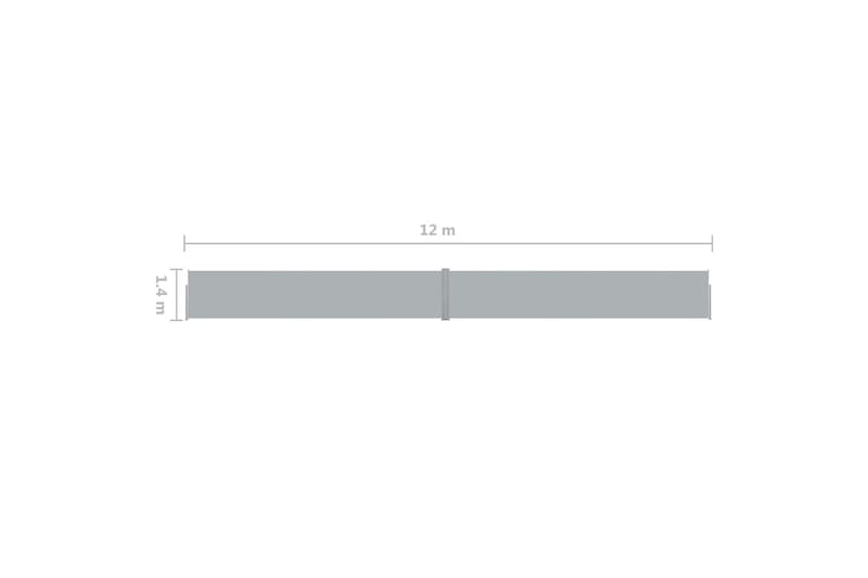 Uttrekkbar sidemarkise 140x1200 cm antrasitt - Antrasittgrå - Hagemøbler - Solbeskyttelse - Markiser - Balkongmarkise