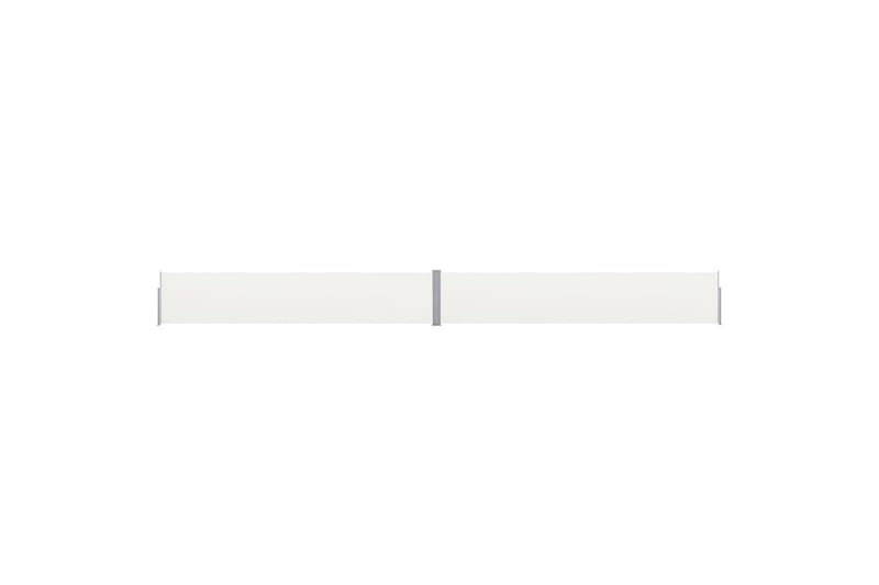 Uttrekkbar sidemarkise 140x1200 cm kremhvit - Krem - Hagemøbler - Solbeskyttelse - Markiser - Balkongmarkise