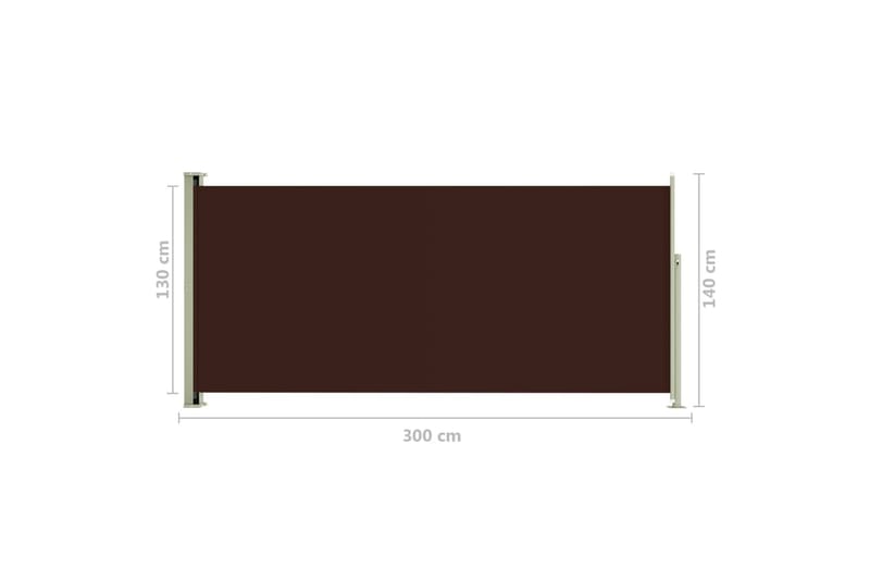 Uttrekkbar sidemarkise 140x300 cm brun - Brun - Hagemøbler - Solbeskyttelse - Markiser - Balkongmarkise