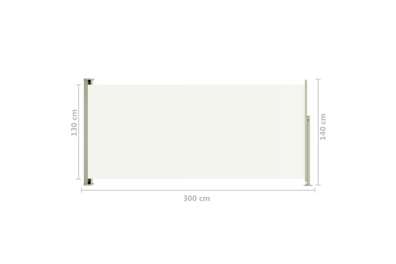 Uttrekkbar sidemarkise 140x300 cm kremhvit - Krem - Hagemøbler - Solbeskyttelse - Markiser - Balkongmarkise