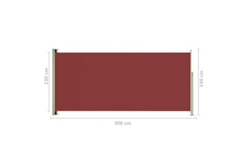 Uttrekkbar sidemarkise 140x300 cm rød - Rød - Hagemøbler - Solbeskyttelse - Markiser - Balkongmarkise