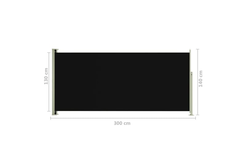 Uttrekkbar sidemarkise 140x300 cm svart - Svart - Balkongmarkise - Markiser - Sidemarkise - Balkongbeskyttelse