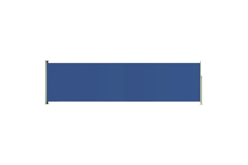 Uttrekkbar sidemarkise 140x500 cm blå - Blå - Markiser - Balkongmarkise - Balkongbeskyttelse - Sidemarkise