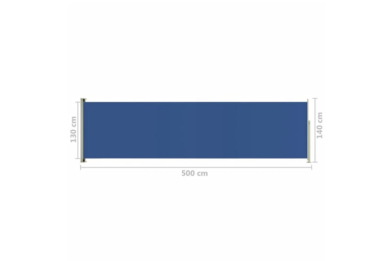Uttrekkbar sidemarkise 140x500 cm blå - Blå - Hagemøbler - Solbeskyttelse - Markiser - Balkongmarkise