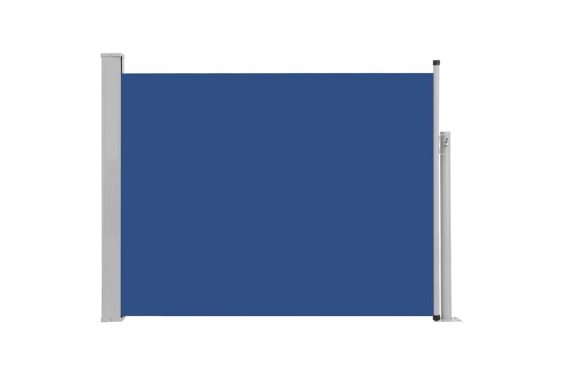 Uttrekkbar sidemarkise 140x500 cm blå - Hagemøbler - Solbeskyttelse - Markiser - Balkongmarkise