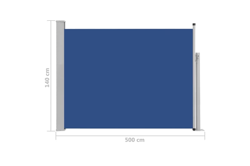 Uttrekkbar sidemarkise 140x500 cm blå - Balkongmarkise - Markiser - Sidemarkise - Balkongbeskyttelse