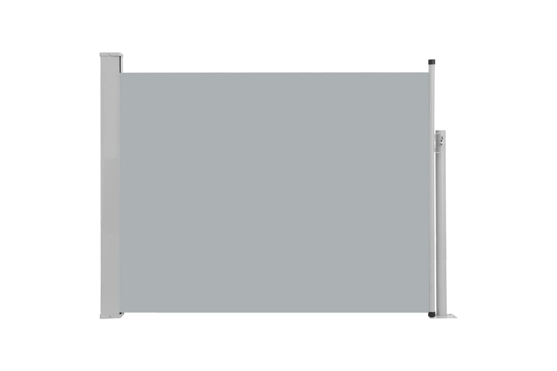 Uttrekkbar sidemarkise 140x500 cm grå - Hagemøbler - Solbeskyttelse - Markiser - Balkongmarkise