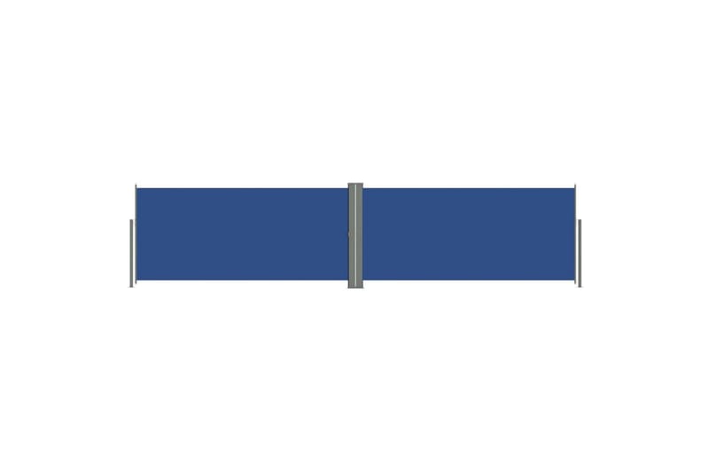 Uttrekkbar sidemarkise 140x600 cm blå - Blå - Hagemøbler - Solbeskyttelse - Markiser - Balkongmarkise