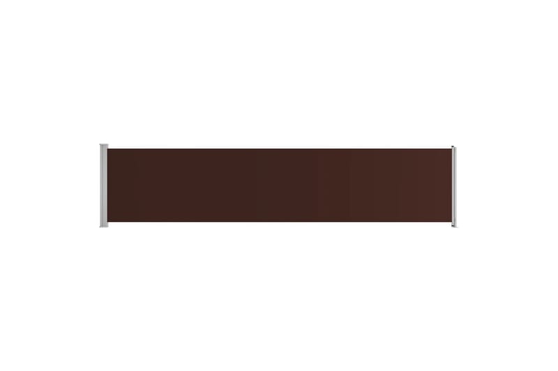 Uttrekkbar sidemarkise 140x600 cm brun - Brun - Hagemøbler - Solbeskyttelse - Markiser - Balkongmarkise
