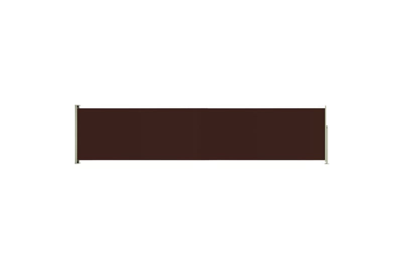 Uttrekkbar sidemarkise 140x600 cm brun - Brun - Hagemøbler - Solbeskyttelse - Markiser - Balkongmarkise