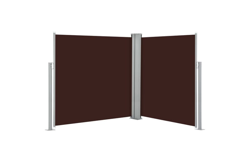 Uttrekkbar sidemarkise 140x600 cm brun - Balkongmarkise - Markiser - Sidemarkise - Balkongbeskyttelse