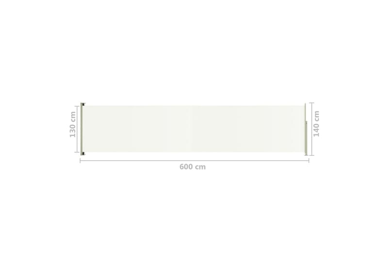 Uttrekkbar sidemarkise 140x600 cm kremhvit - Krem - Hagemøbler - Solbeskyttelse - Markiser - Balkongmarkise
