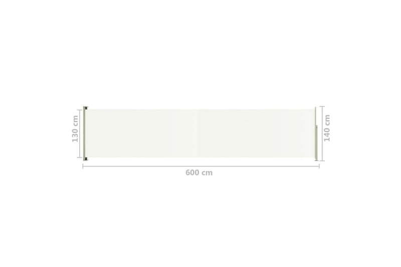 Uttrekkbar sidemarkise 140x600 cm kremhvit - Krem - Balkongmarkise - Markiser - Sidemarkise - Balkongbeskyttelse