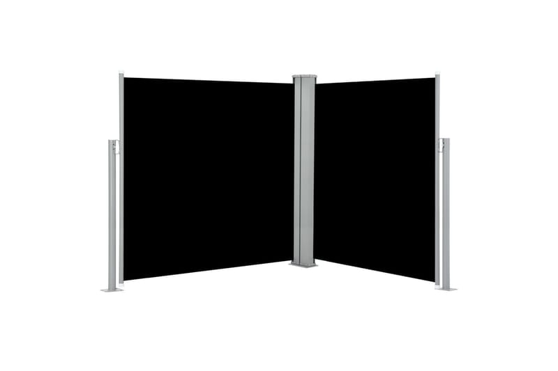 Uttrekkbar sidemarkise 140x600 cm svart - Balkongmarkise - Markiser - Sidemarkise - Balkongbeskyttelse