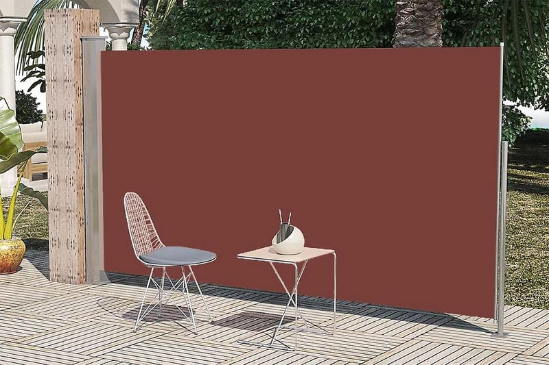 Uttrekkbar Sidemarkise 160 x 300 cm Brun - Hagemøbler - Solbeskyttelse - Markiser - Balkongmarkise