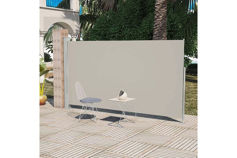 Uttrekkbar sidemarkise 160 x 300 cm kremfarget - Hagemøbler - Solbeskyttelse - Markiser - Balkongmarkise