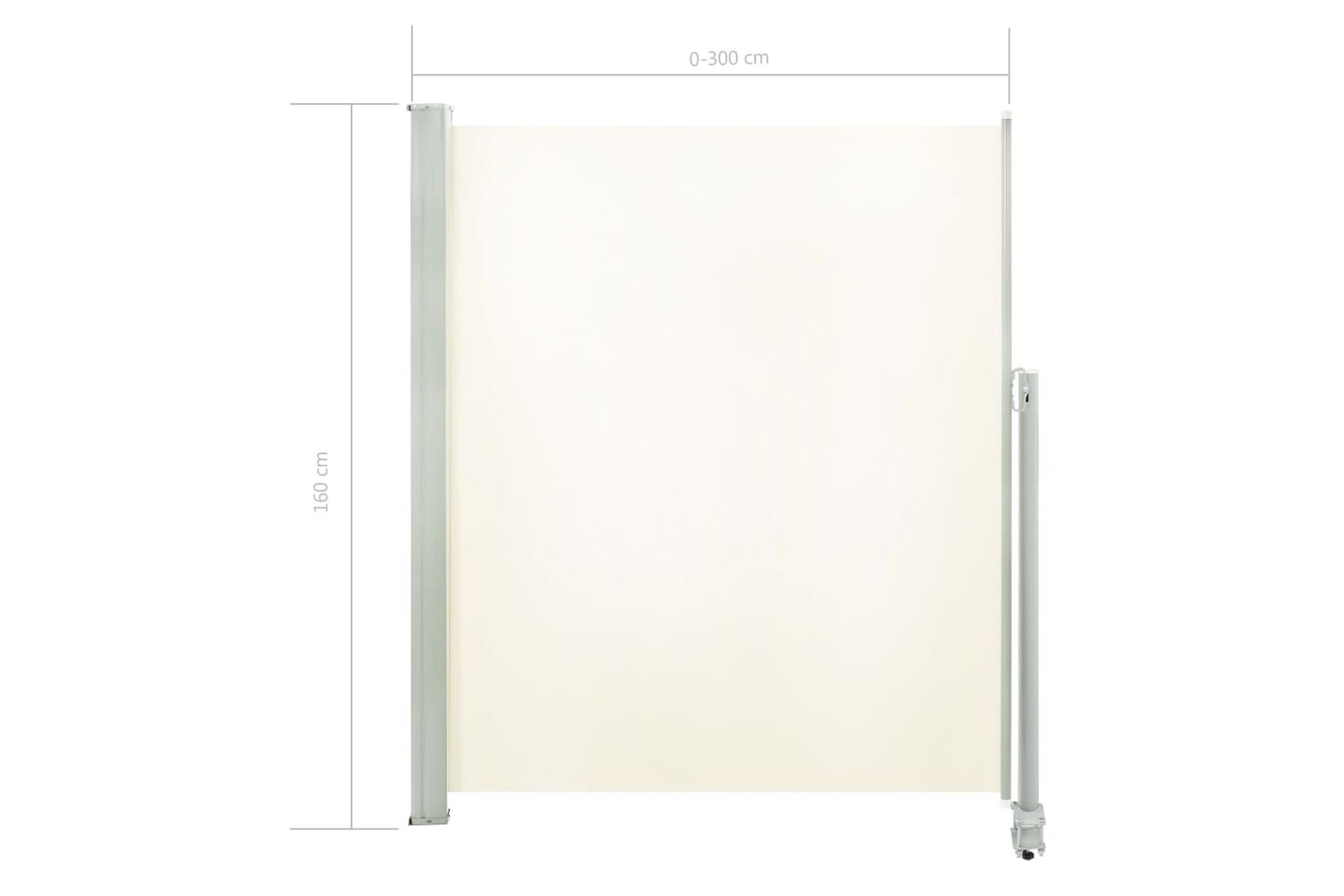 Uttrekkbar sidemarkise 160 x 300 cm kremhvit - Hagemøbler - Solbeskyttelse - Markiser - Balkongmarkise