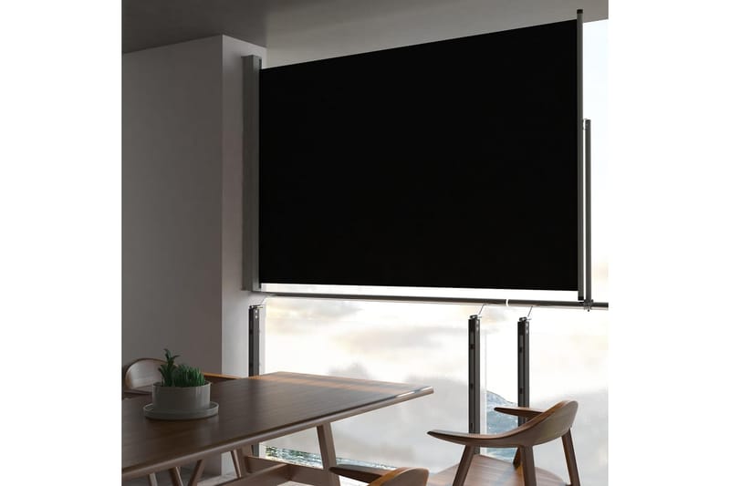 Uttrekkbar sidemarkise 160 x 300 cm svart - Hagemøbler - Solbeskyttelse - Markiser - Balkongmarkise