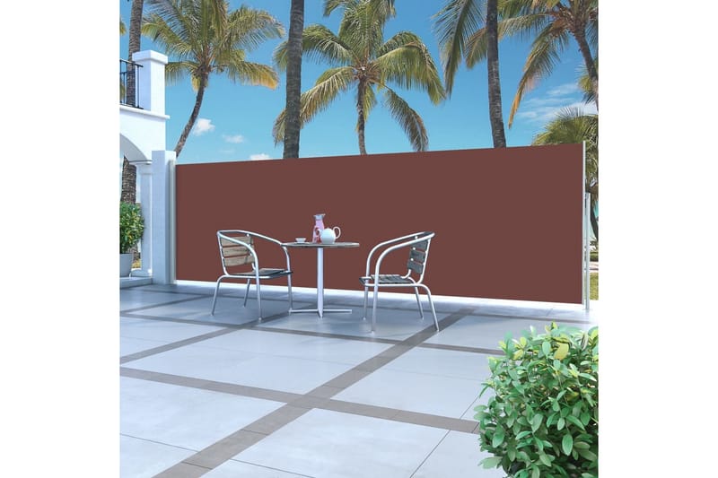 Uttrekkbar sidemarkise 160 x 500 cm brun - Hagemøbler - Solbeskyttelse - Markiser - Balkongmarkise