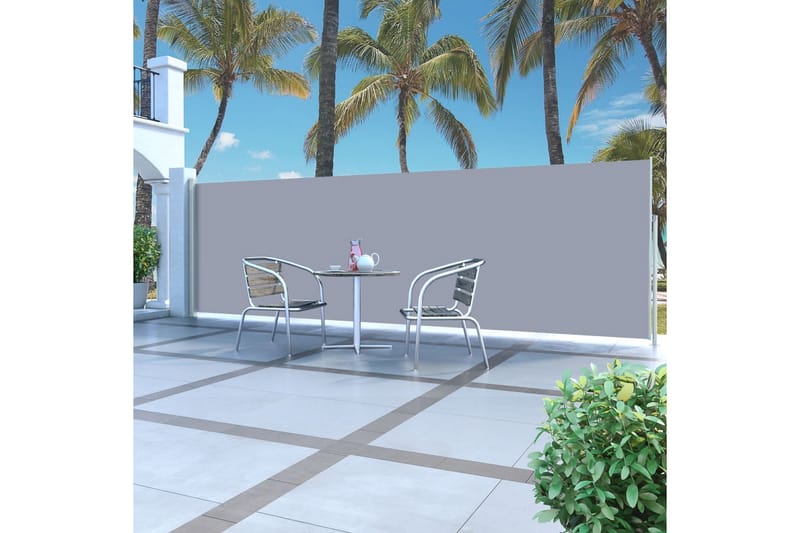 Uttrekkbar sidemarkise 160 x 500 cm kremhvit - Hagemøbler - Solbeskyttelse - Markiser - Balkongmarkise