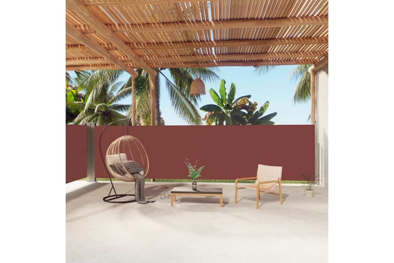 Uttrekkbar sidemarkise 160x1000 cm brun - Hagemøbler - Solbeskyttelse - Markiser - Balkongmarkise