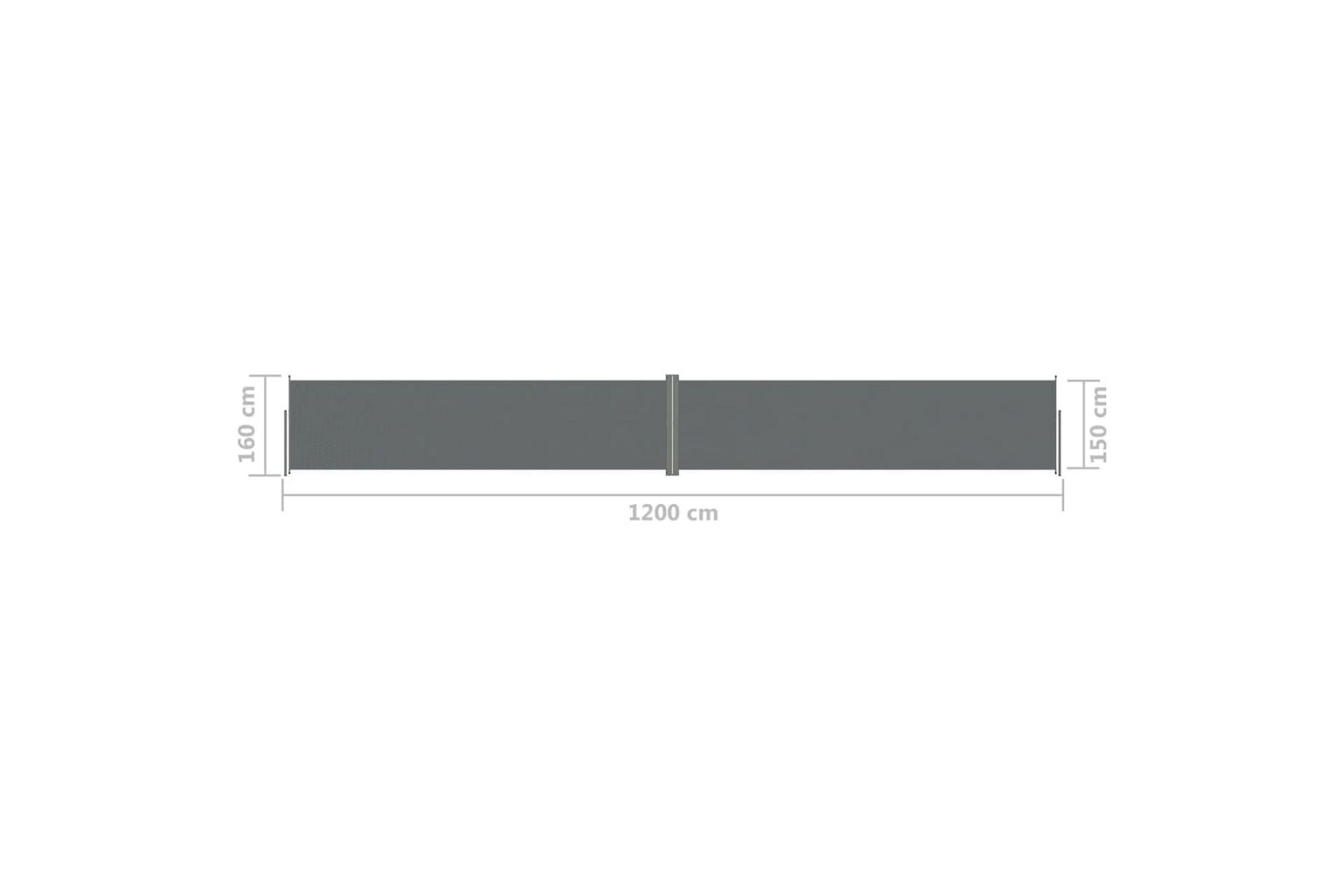 Uttrekkbar sidemarkise 160x1200 cm antrasitt - Antrasittgrå - Hagemøbler - Solbeskyttelse - Markiser - Balkongmarkise