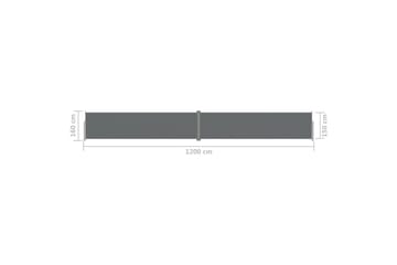 Uttrekkbar sidemarkise 160x1200 cm antrasitt - Antrasittgrå - Hagemøbler - Solbeskyttelse - Markiser - Balkongmarkise
