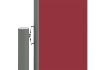 Uttrekkbar sidemarkise 160x1200 cm rød - Rød - Hagemøbler - Solbeskyttelse - Markiser - Balkongmarkise