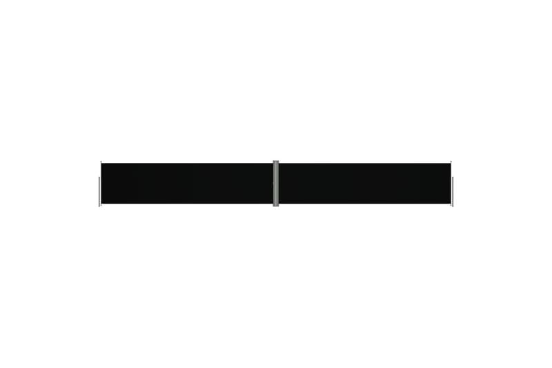 Uttrekkbar sidemarkise 160x1200 cm svart - Svart - Hagemøbler - Solbeskyttelse - Markiser - Balkongmarkise