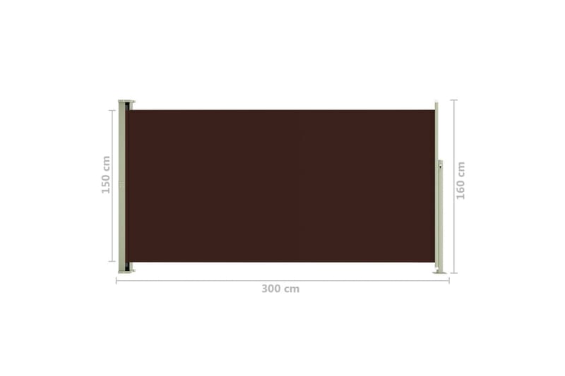 Uttrekkbar sidemarkise 160x300 cm brun - Brun - Hagemøbler - Solbeskyttelse - Markiser - Balkongmarkise