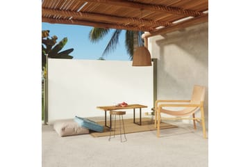 Uttrekkbar sidemarkise 160x300 cm kremhvit - Krem - Hagemøbler - Solbeskyttelse - Markiser - Balkongmarkise