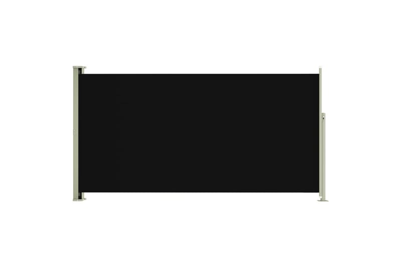 Uttrekkbar sidemarkise 160x300 cm svart - Svart - Hagemøbler - Solbeskyttelse - Markiser - Balkongmarkise