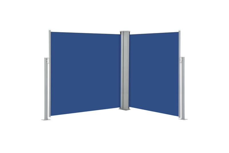 Uttrekkbar sidemarkise 160x600 cm blå - Hagemøbler - Solbeskyttelse - Markiser - Balkongmarkise