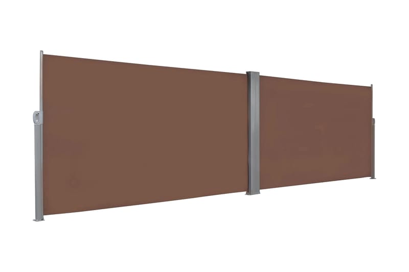 Uttrekkbar sidemarkise 160x600 cm brun - Balkongmarkise - Markiser - Sidemarkise - Balkongbeskyttelse
