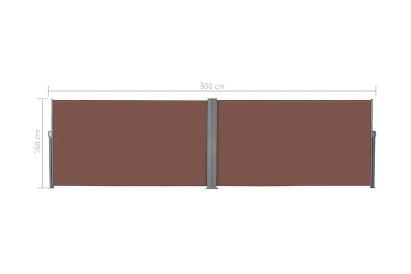 Uttrekkbar sidemarkise 160x600 cm brun - Hagemøbler - Solbeskyttelse - Markiser - Balkongmarkise