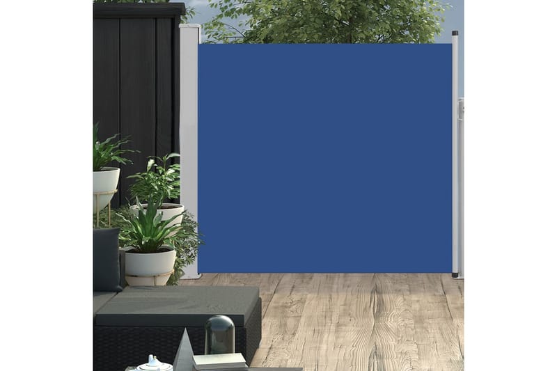 Uttrekkbar sidemarkise 170x300 cm blå - Hagemøbler - Solbeskyttelse - Markiser - Balkongmarkise