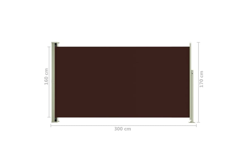 Uttrekkbar sidemarkise 170x300 cm brun - Brun - Balkongmarkise - Markiser - Sidemarkise - Balkongbeskyttelse