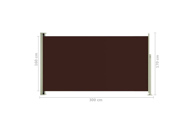 Uttrekkbar sidemarkise 170x300 cm brun - Brun - Hagemøbler - Solbeskyttelse - Markiser - Balkongmarkise