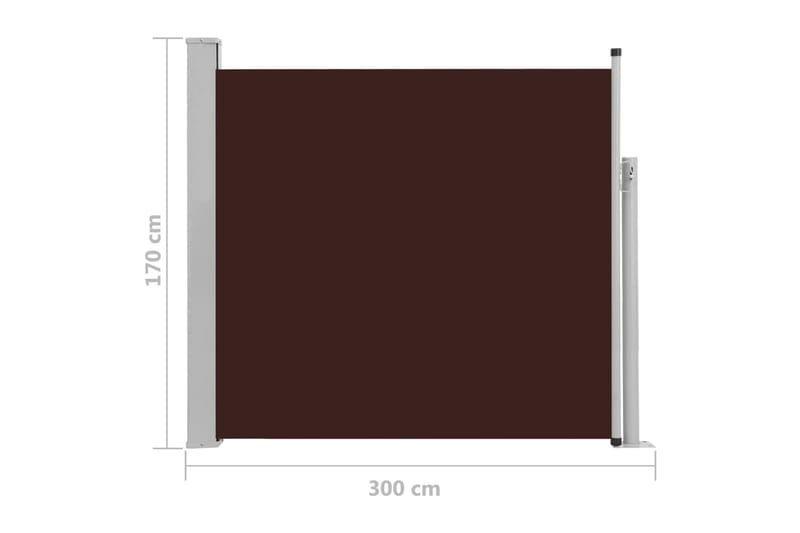 Uttrekkbar sidemarkise 170x300 cm brun - Balkongmarkise - Markiser - Sidemarkise - Balkongbeskyttelse