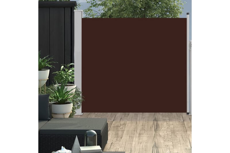 Uttrekkbar sidemarkise 170x300 cm brun - Hagemøbler - Solbeskyttelse - Markiser - Balkongmarkise